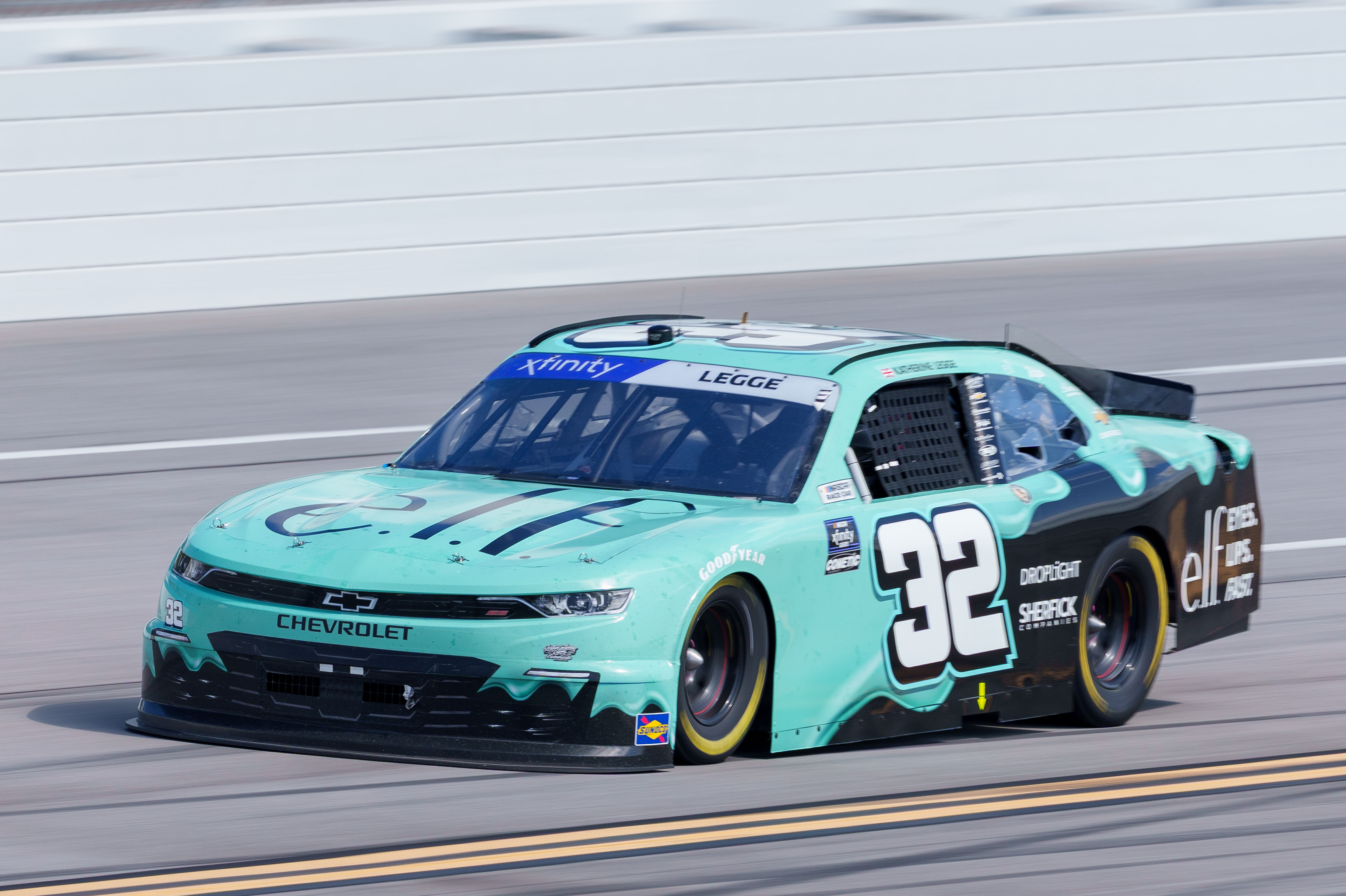 Katherine Legge driving the #32 Chevrolet at Talladega Superspeedway - Source: Imagn